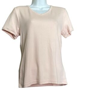 Liz Claiborne 95% Cotton Peach V Neck Top